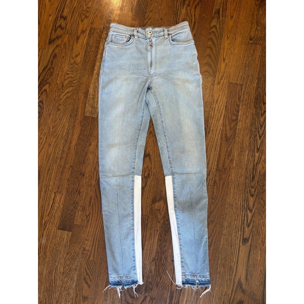 Levi's x Off-White Virgil Abloh Jeans 26 Light Wash Raw Hem Canvas Insert Collab